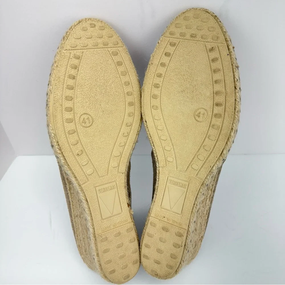 Verbenas size 41 (9.5-10) Women’s Mamen Tan Suede D’orsay Espadrille Wedge Shoes